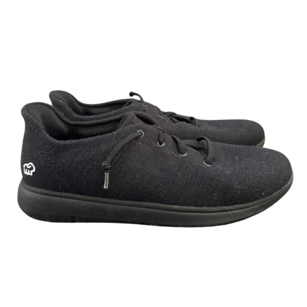 Merinos Mens Wool Sneakers Black Low Top Walking Shoes Size 10